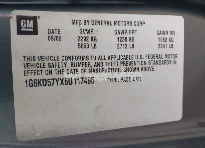 Photo 9 of 2006 Cadillac Dts (VIN 1G6KD57YX6U117496)