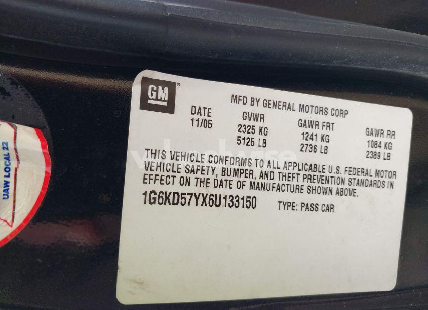 Photo 9 of 2006 Cadillac Dts (VIN 1G6KD57YX6U133150)