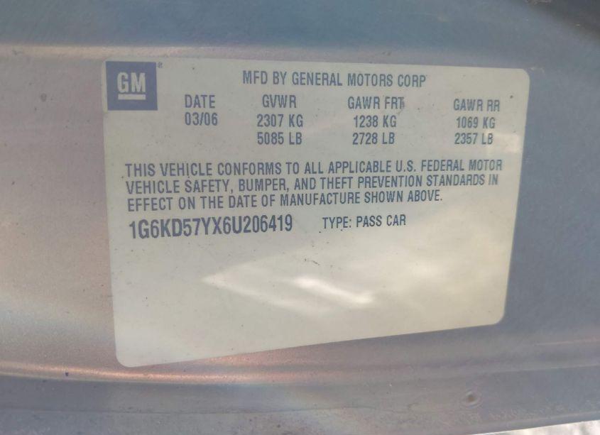 Photo 9 of 2006 Cadillac Dts STANDARD (VIN 1G6KD57YX6U206419)