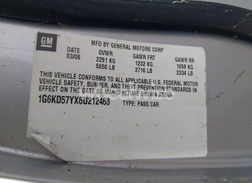 Photo 9 of 2006 Cadillac Dts (VIN 1G6KD57YX6U212463)