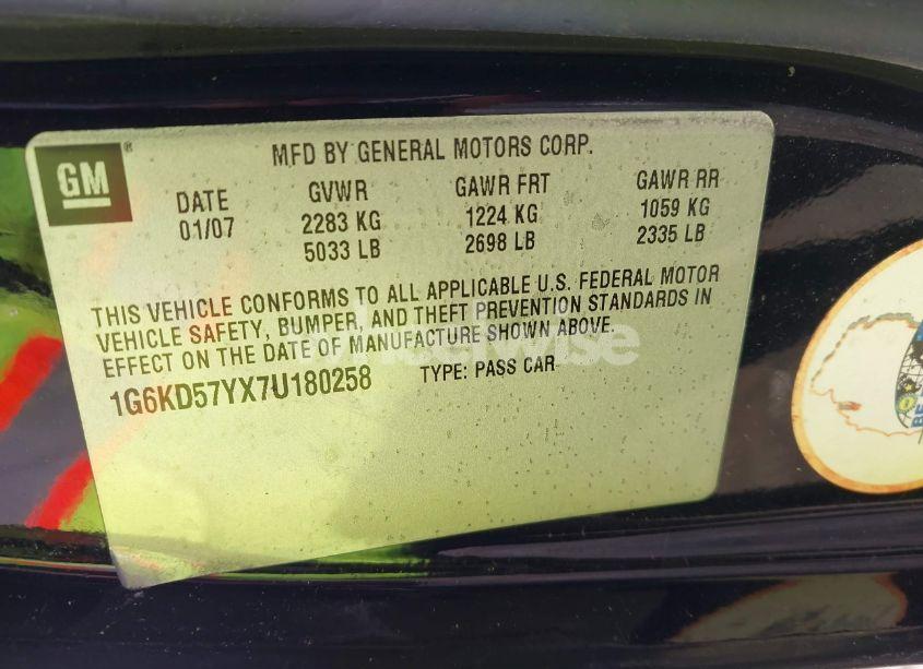 Photo 9 of 2007 Cadillac Dts LUXURY I (VIN 1G6KD57YX7U180258)