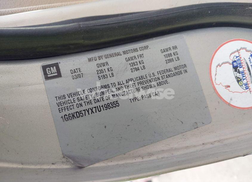 Photo 9 of 2007 Cadillac Dts LUXURY I (VIN 1G6KD57YX7U198355)