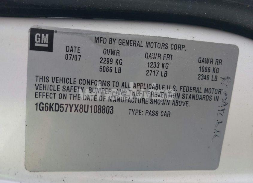 Photo 9 of 2008 Cadillac Dts 1SC (VIN 1G6KD57YX8U108803)