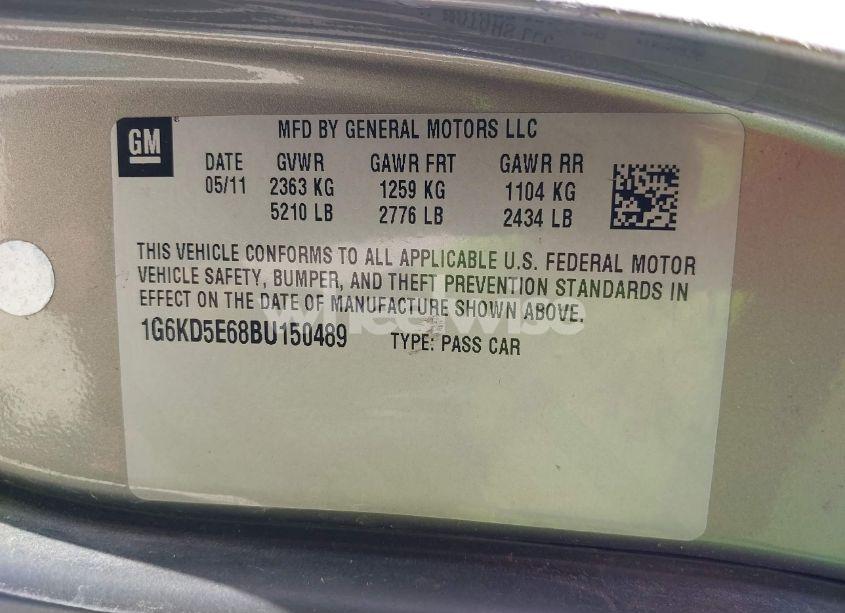 Photo 9 of 2011 Cadillac Dts LUXURY COLLECTION (VIN 1G6KD5E68BU150489)