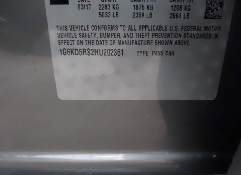 Photo 9 of 2017 Cadillac Ct6 LUXURY (VIN 1G6KD5RS2HU202361)