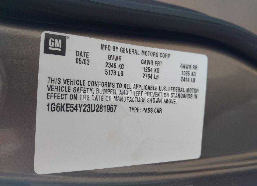 Photo 9 of 2003 Cadillac Deville DHS (VIN 1G6KE54Y23U281967)