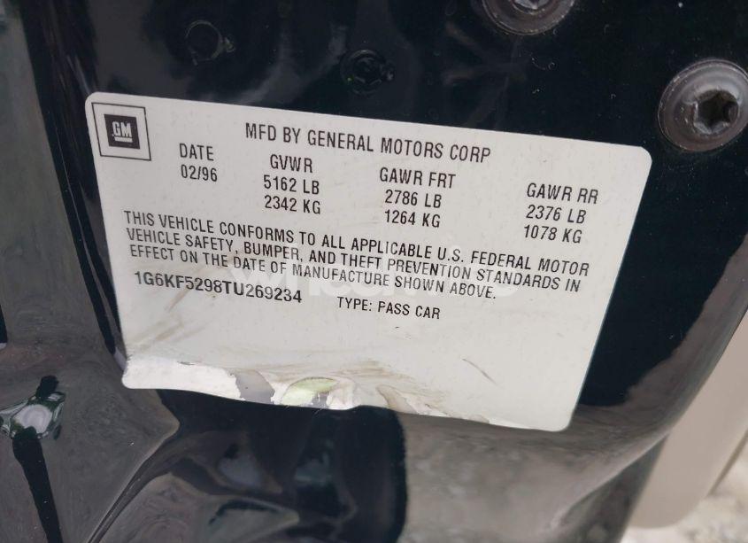 Photo 9 of 1996 Cadillac Deville CONCOURS (VIN 1G6KF5298TU269234)