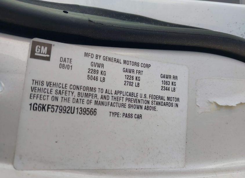 Photo 9 of 2002 Cadillac Deville DTS (VIN 1G6KF57992U139566)