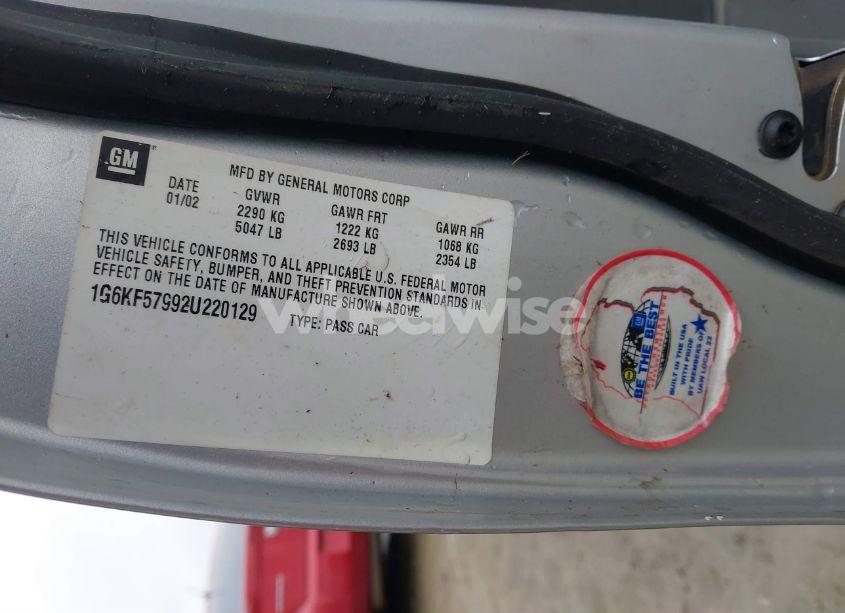 Photo 9 of 2002 Cadillac Deville DTS (VIN 1G6KF57992U220129)