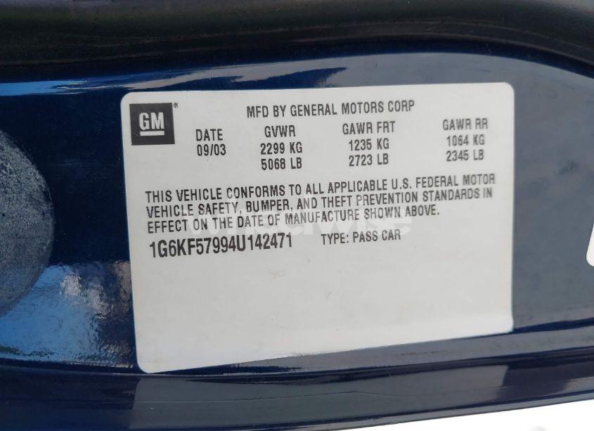 Photo 9 of 2004 Cadillac Deville DTS (VIN 1G6KF57994U142471)