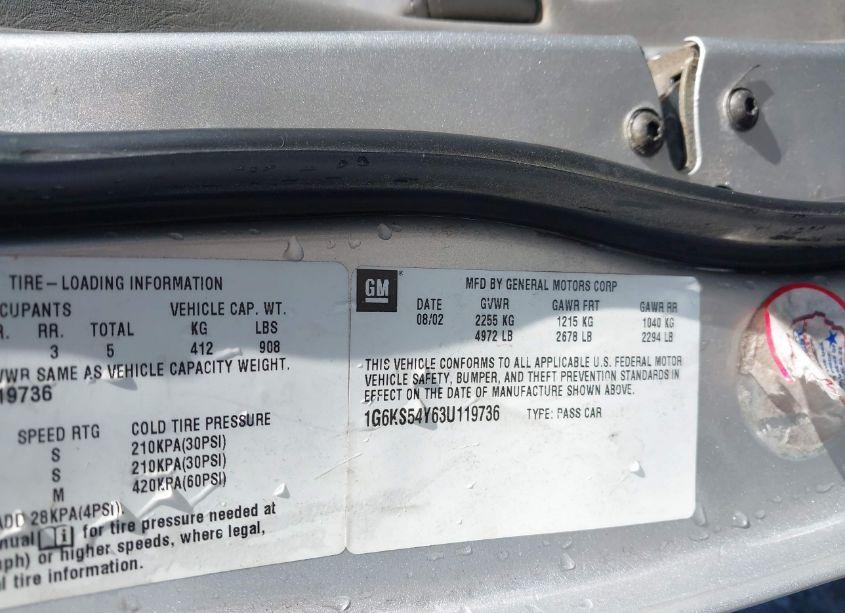 Photo 9 of 2003 Cadillac Seville SLS (VIN 1G6KS54Y63U119736)