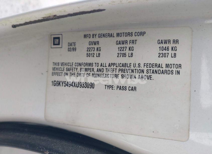 Photo 9 of 1999 Cadillac Seville STS (VIN 1G6KY5494XU933090)