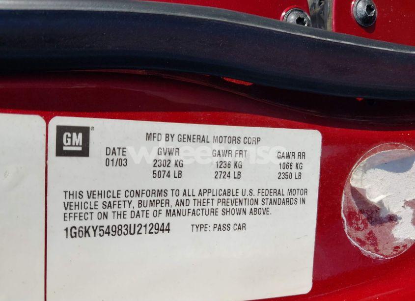 Photo 9 of 2003 Cadillac Seville STS (VIN 1G6KY54983U212944)