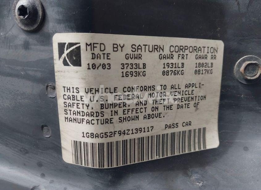 Photo 9 of 2004 Saturn Ion 1 (VIN 1G8AG52F94Z139117)
