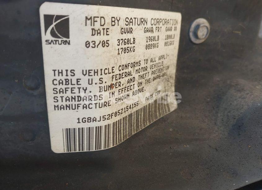 Photo 9 of 2005 Saturn Ion 2 (VIN 1G8AJ52F05Z154155)