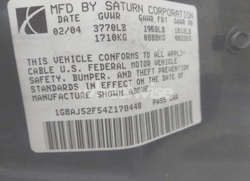 Photo 9 of 2004 Saturn Ion 2 (VIN 1G8AJ52F54Z178448)