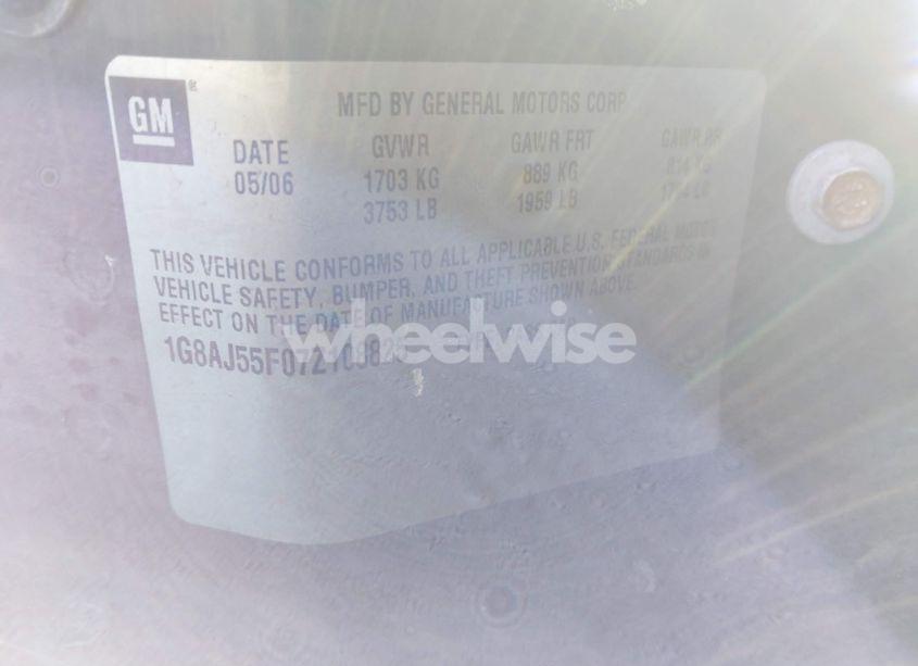 Photo 9 of 2007 Saturn Ion 2 (VIN 1G8AJ55F07Z108825)