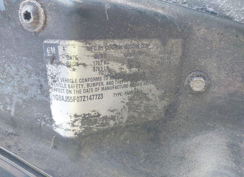 Photo 9 of 2007 Saturn Ion 2 (VIN 1G8AJ55F07Z147723)