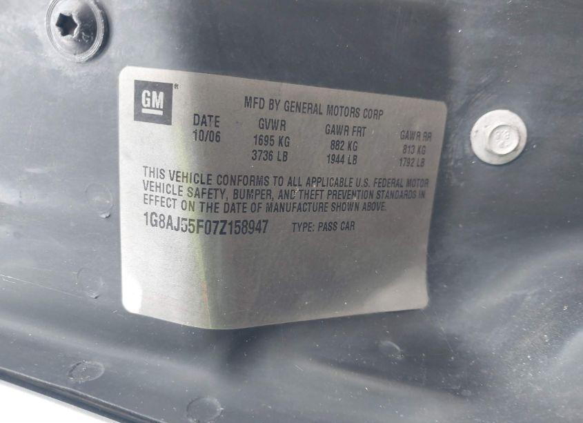 Photo 9 of 2007 Saturn Ion 2 (VIN 1G8AJ55F07Z158947)