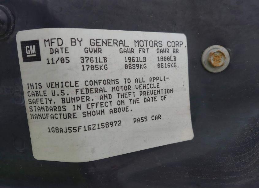 Photo 9 of 2006 Saturn Ion 2 (VIN 1G8AJ55F16Z158972)