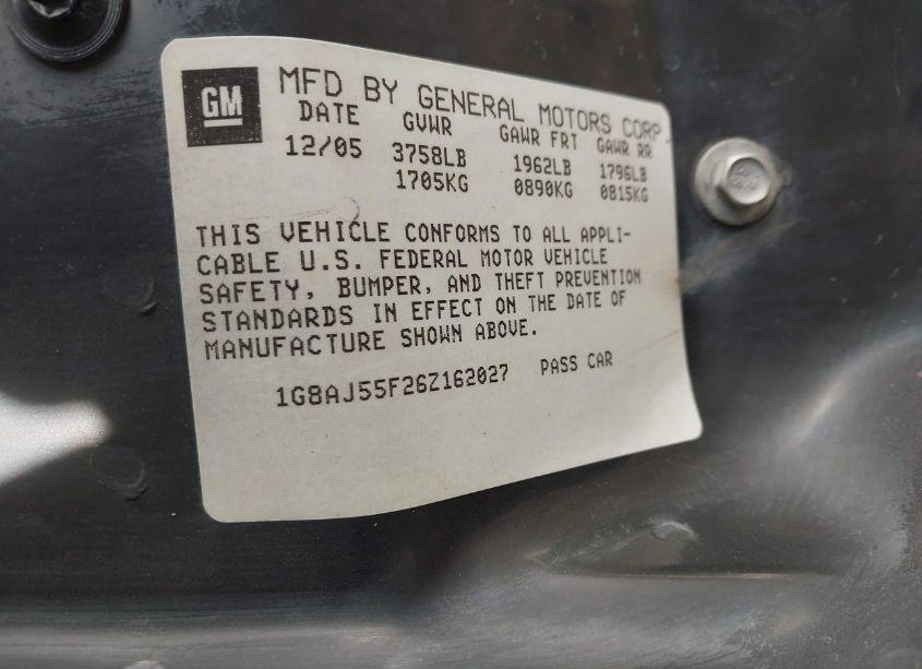 Photo 9 of 2006 Saturn Ion 2 (VIN 1G8AJ55F26Z162027)