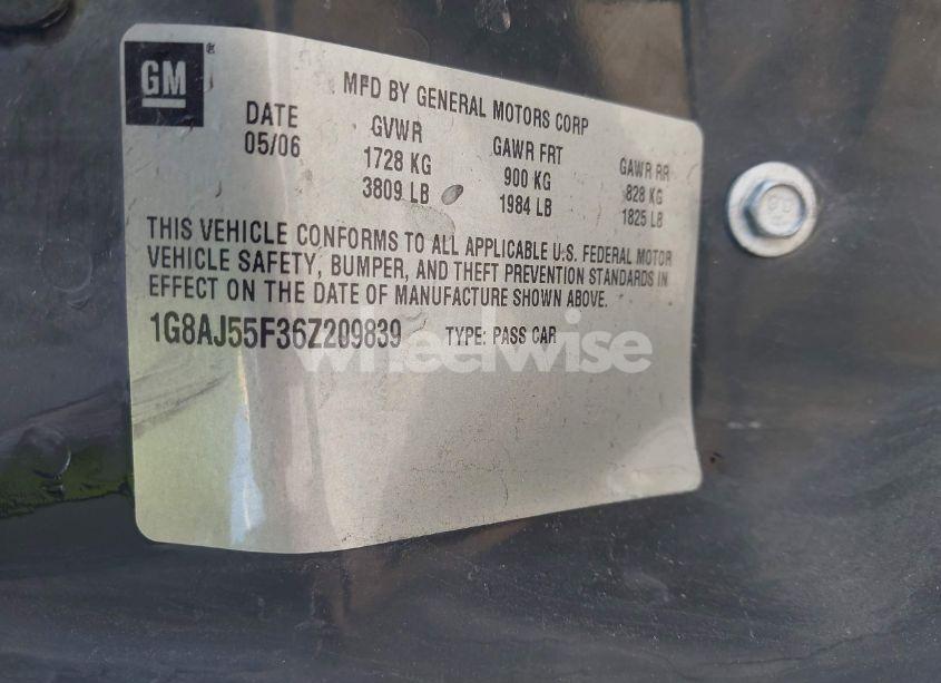 Photo 9 of 2006 Saturn Ion 2 (VIN 1G8AJ55F36Z209839)