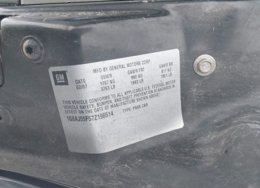 Photo 9 of 2007 Saturn Ion 2 (VIN 1G8AJ55F57Z196514)