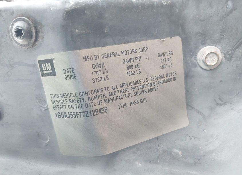 Photo 9 of 2007 Saturn Ion 2 (VIN 1G8AJ55F77Z128456)