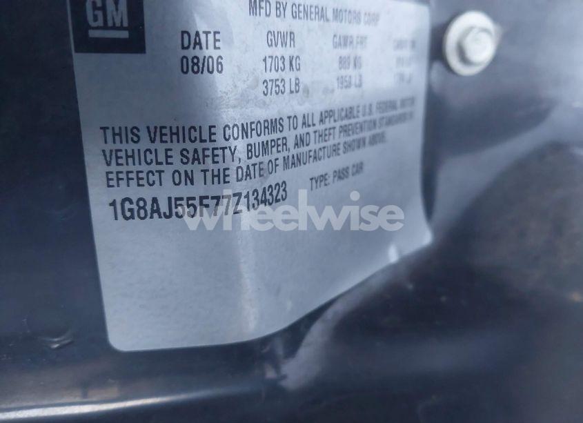 Photo 9 of 2007 Saturn Ion 2 (VIN 1G8AJ55F77Z134323)