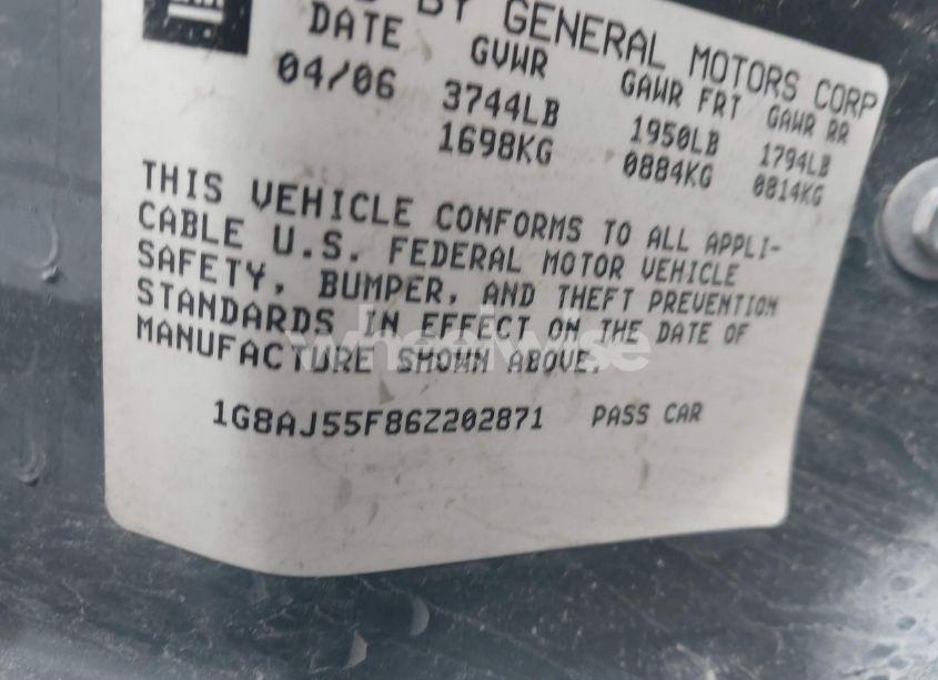 Photo 9 of 2006 Saturn Ion 2 (VIN 1G8AJ55F86Z202871)