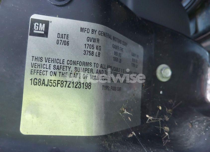 Photo 9 of 2007 Saturn Ion 2 (VIN 1G8AJ55F87Z123198)