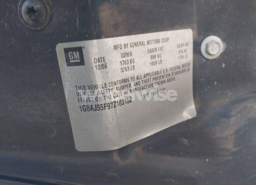 Photo 9 of 2007 Saturn Ion 2 (VIN 1G8AJ55F97Z183152)