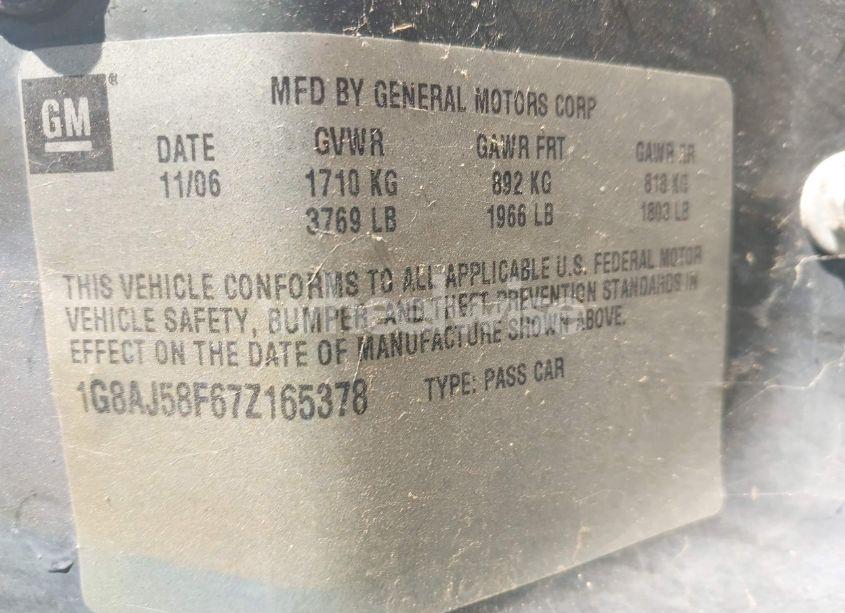 Photo 9 of 2007 Saturn Ion 2 (VIN 1G8AJ58F67Z165378)