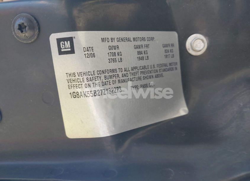 Photo 9 of 2007 Saturn Ion 3 (VIN 1G8AK55B27Z182273)