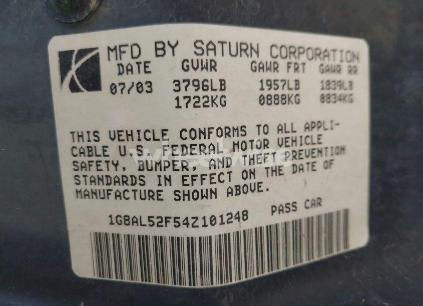 Photo 9 of 2004 Saturn Ion 3 (VIN 1G8AL52F54Z101248)