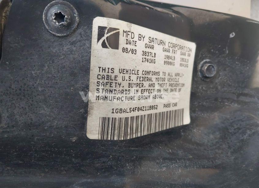 Photo 9 of 2004 Saturn Ion 3 (VIN 1G8AL54F04Z118052)