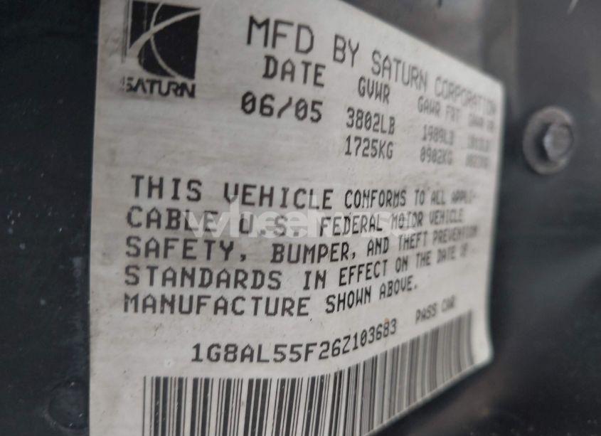 Photo 9 of 2006 Saturn Ion 3 (VIN 1G8AL55F26Z103683)