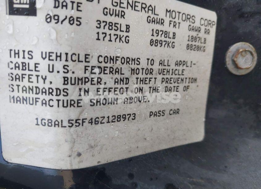 Photo 9 of 2006 Saturn Ion 3 (VIN 1G8AL55F46Z128973)