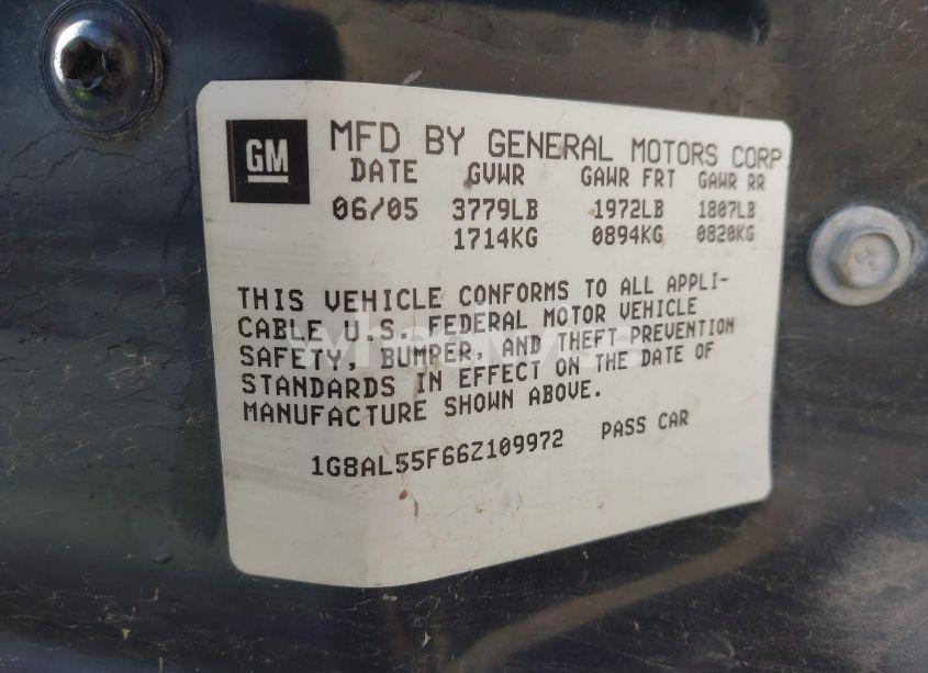 Photo 9 of 2006 Saturn Ion 3 (VIN 1G8AL55F66Z109972)