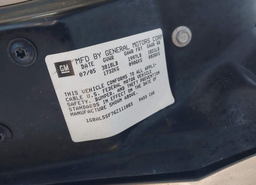 Photo 9 of 2006 Saturn Ion 3 (VIN 1G8AL55F76Z111083)