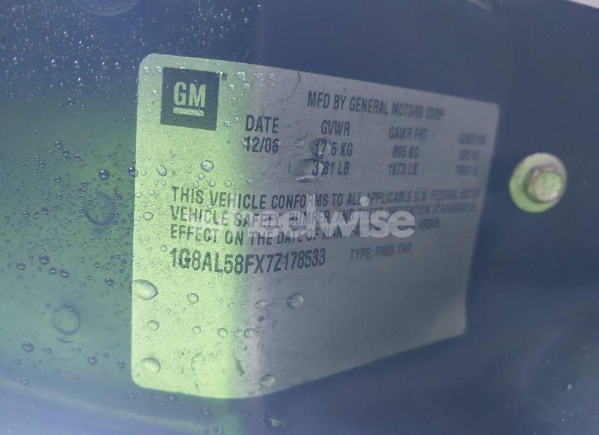 Photo 9 of 2007 Saturn Ion 3 (VIN 1G8AL58FX7Z178533)