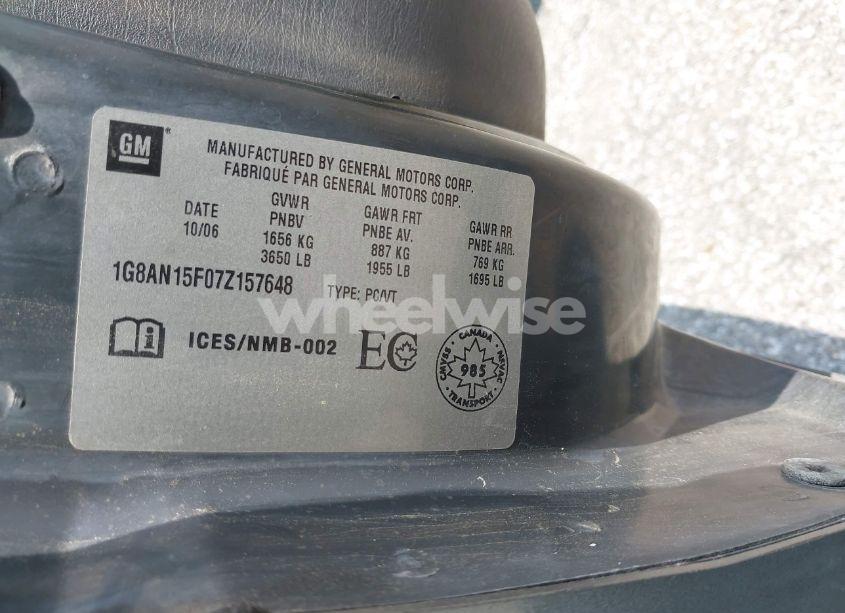 Photo 9 of 2007 Saturn Ion 2 (VIN 1G8AN15F07Z157648)