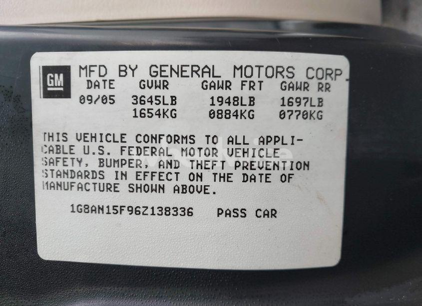 Photo 9 of 2006 Saturn Ion 2 (VIN 1G8AN15F96Z138336)