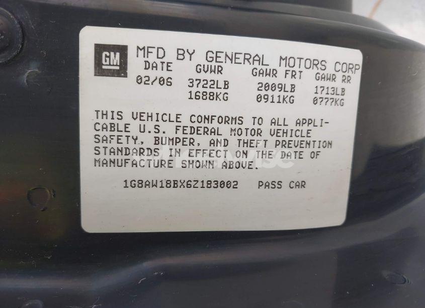 Photo 9 of 2006 Saturn Ion 3 (VIN 1G8AW18BX6Z183002)