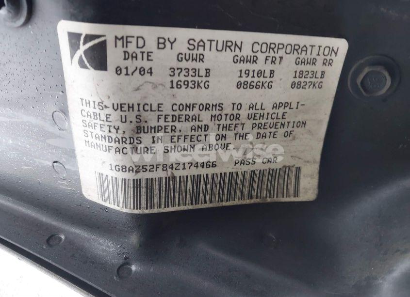 Photo 9 of 2004 Saturn Ion 2 (VIN 1G8AZ52F84Z174466)