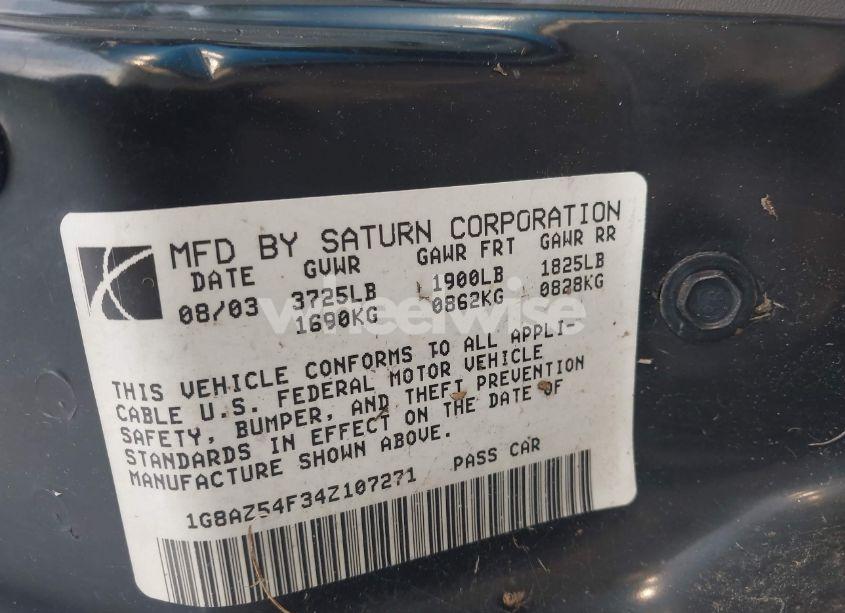 Photo 9 of 2004 Saturn Ion 2 (VIN 1G8AZ54F34Z107271)