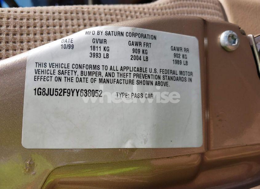 Photo 9 of 2000 Saturn Ls1 N/A (VIN 1G8JU52F9YY638052)