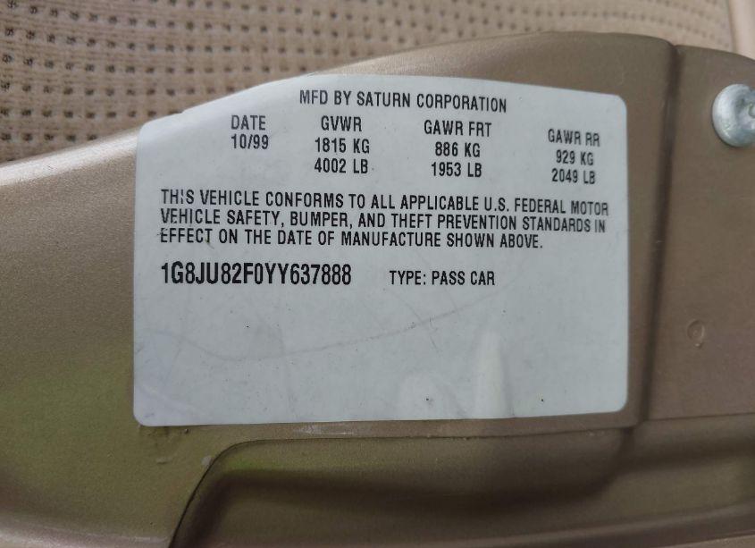 Photo 9 of 2000 Saturn Lw1 (VIN 1G8JU82F0YY637888)