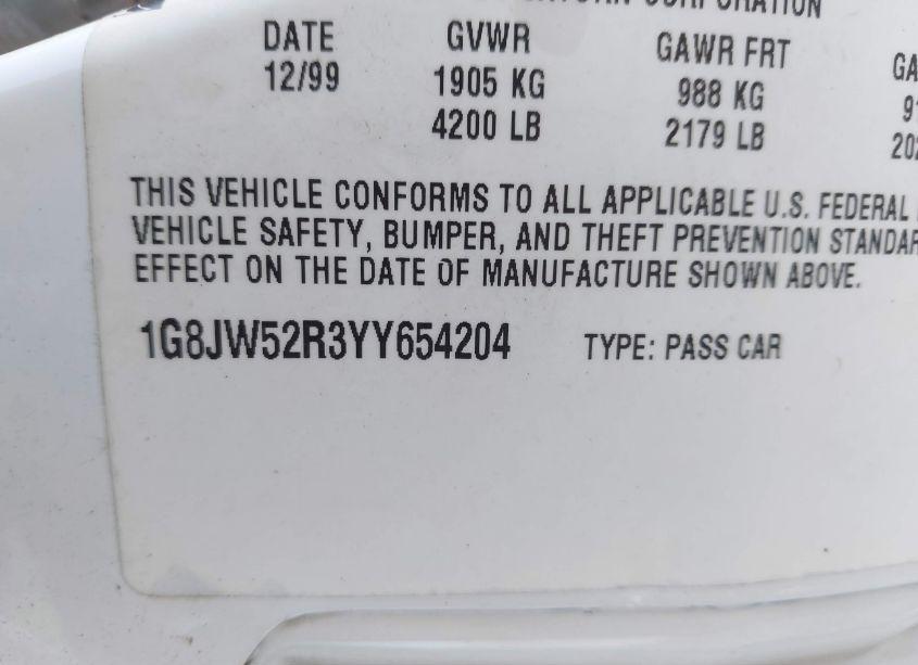 Photo 9 of 2000 Saturn Ls2 N/A (VIN 1G8JW52R3YY654204)