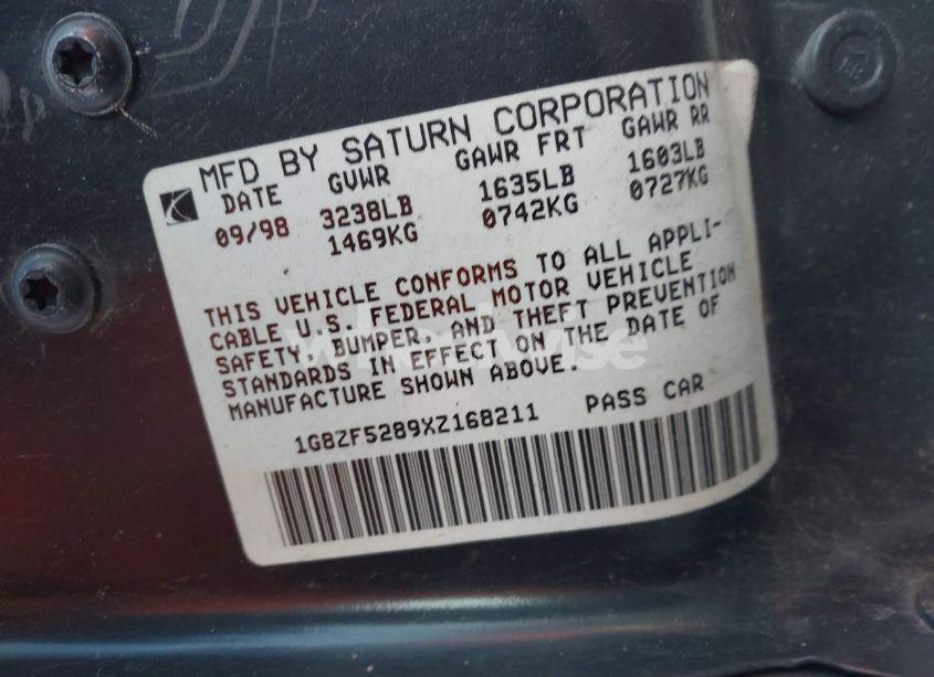 Photo 9 of 1999 Saturn Sl N/A (VIN 1G8ZF5289XZ168211)